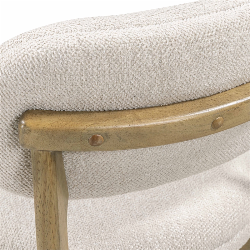 Pemberly Row Contemporary Cream Performance Fabric Counter Stool