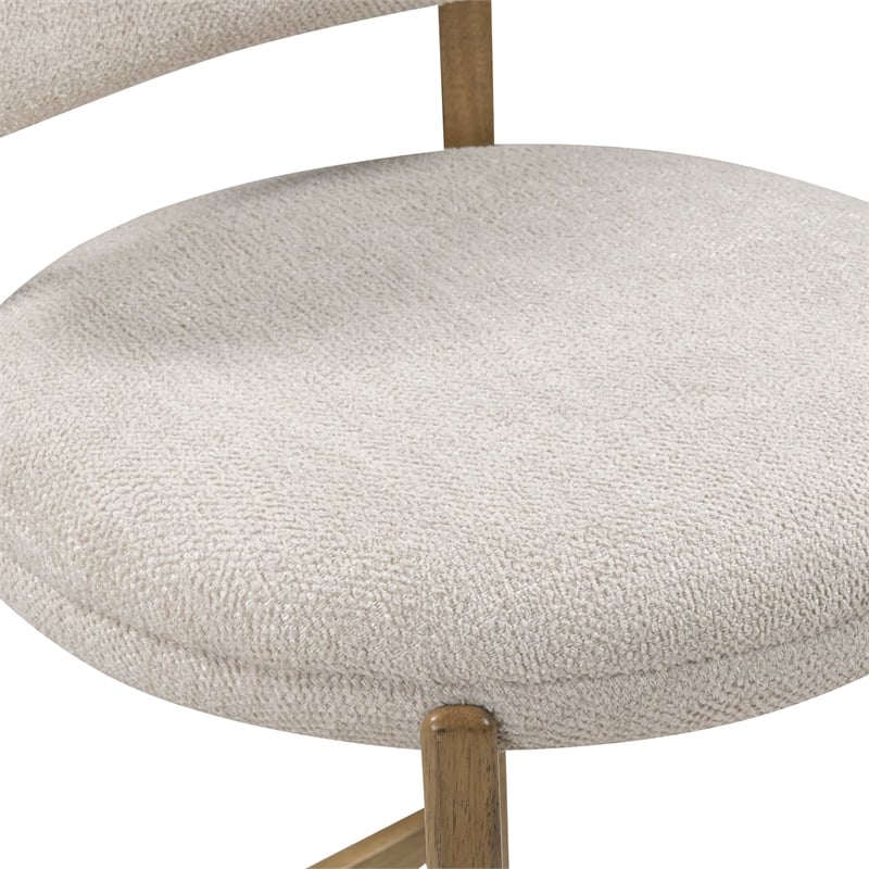 Pemberly Row Contemporary Cream Performance Fabric Counter Stool