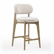 Pemberly Row Contemporary Cream Performance Fabric Counter Stool