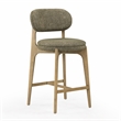 Pemberly Row Contemporary Green Performance Fabric Counter Stool