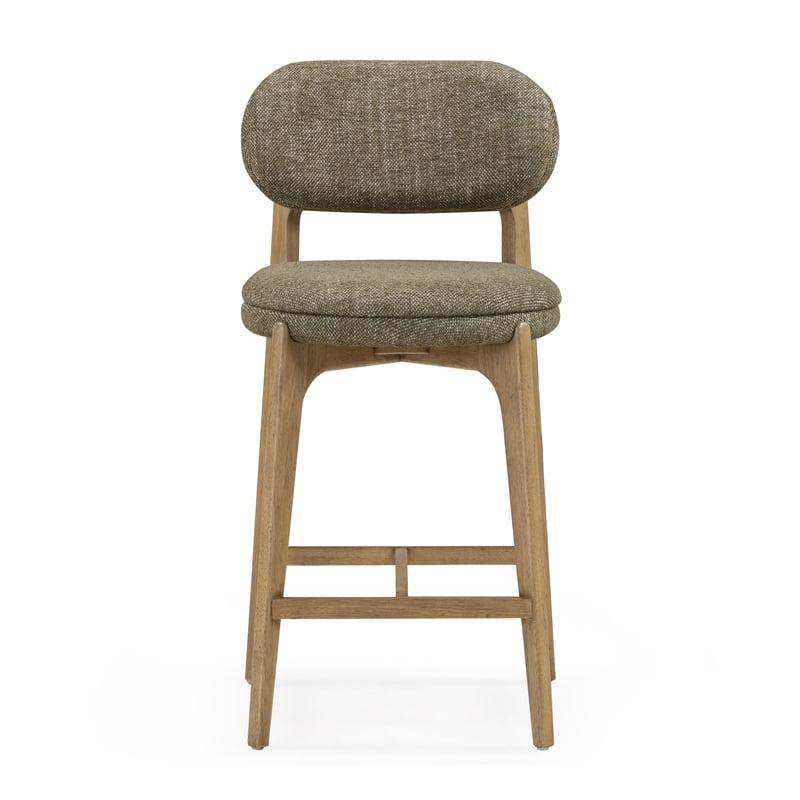 Pemberly Row Contemporary Green Performance Fabric Counter Stool