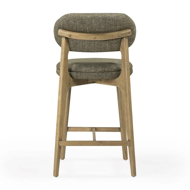 Pemberly Row Contemporary Green Performance Fabric Counter Stool
