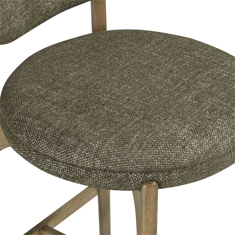 Pemberly Row Contemporary Green Performance Fabric Counter Stool