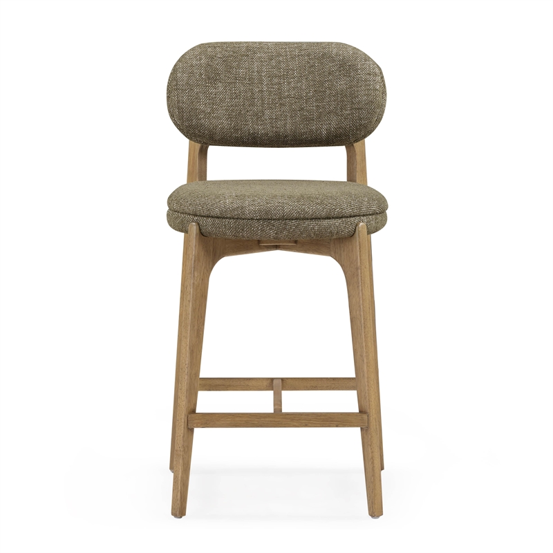 Pemberly Row Contemporary Green Performance Fabric Counter Stool