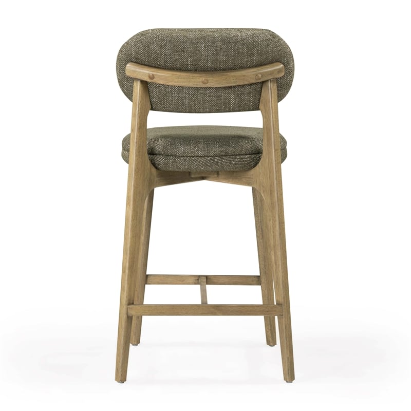 Pemberly Row Contemporary Green Performance Fabric Counter Stool