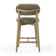 Pemberly Row Contemporary Green Performance Fabric Counter Stool