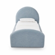 Pemberly Row Contemporary Moon Blue Chenille Twin Trundle Bed