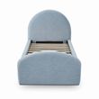 Pemberly Row Contemporary Moon Blue Chenille Twin Trundle Bed