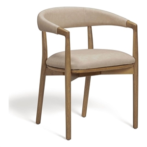 Pemberly Row Contemporary Accent Taupe Vegan Leather Dining Chair