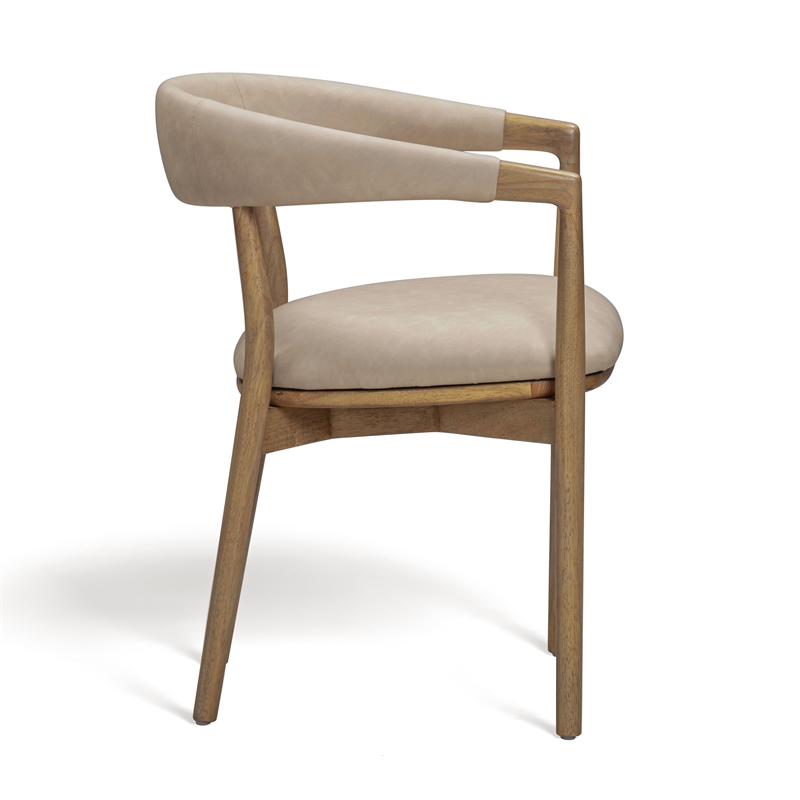 Pemberly Row Contemporary Accent Taupe Vegan Leather Dining Chair
