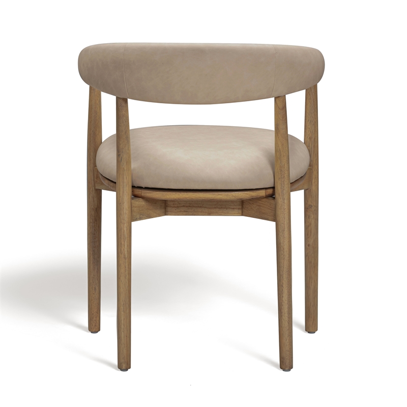 Pemberly Row Contemporary Accent Taupe Vegan Leather Dining Chair