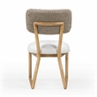 Pemberly Row Cream Vegan Leather and Gray Vegan Shearling Dining Chair