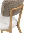 Pemberly Row Cream Vegan Leather and Gray Vegan Shearling Dining Chair