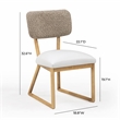 Pemberly Row Cream Vegan Leather and Gray Vegan Shearling Dining Chair