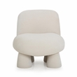 Pemberly Row Contemporary Cream Upcycled Chenille Accent Chair