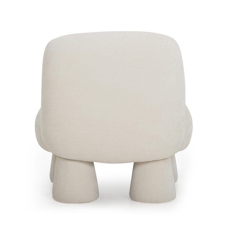 Pemberly Row Contemporary Cream Upcycled Chenille Accent Chair