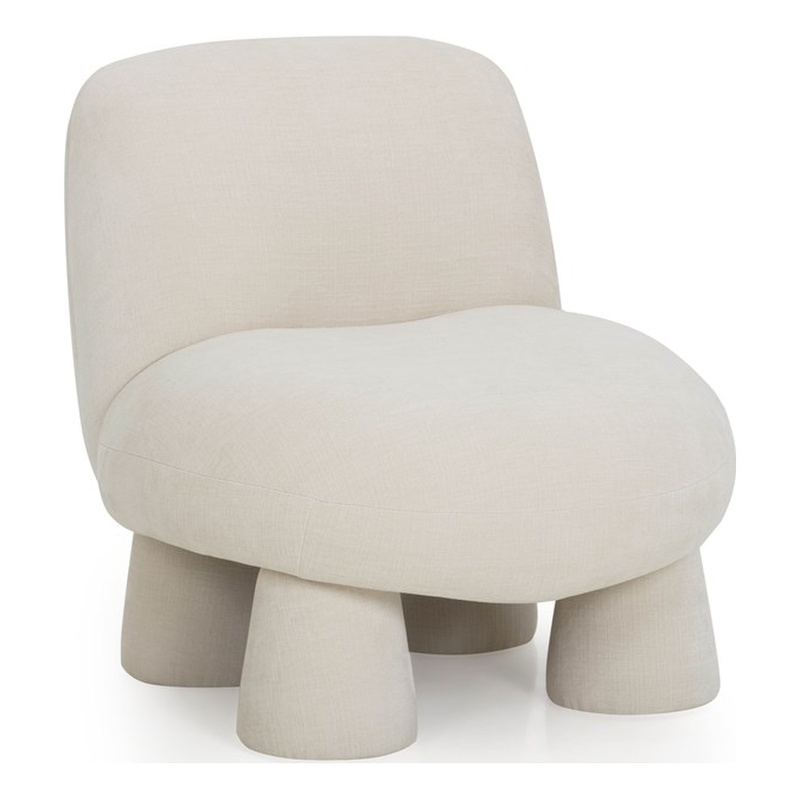 Pemberly Row Contemporary Cream Upcycled Chenille Accent Chair