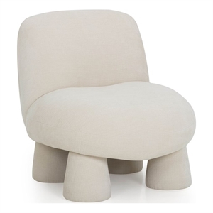 Pemberly Row Contemporary Cream Upcycled Chenille Accent Chair