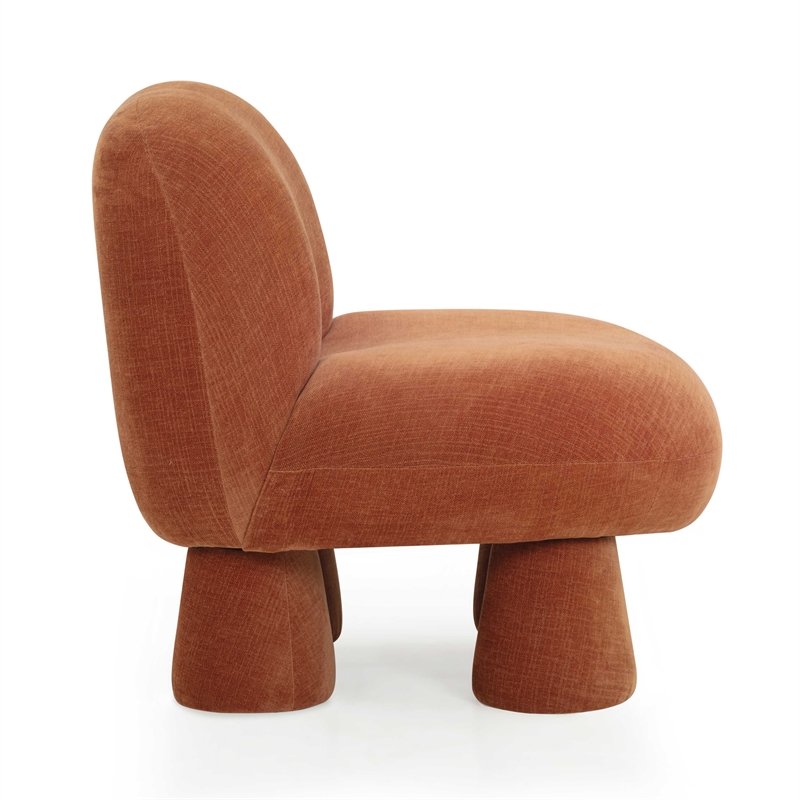 Pemberly Row Contemporary Rust Upcycled Chenille Accent Chair