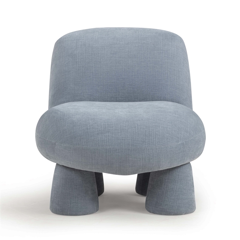 Pemberly Row Contemporary Blue Upcycled Chenille Accent Chair