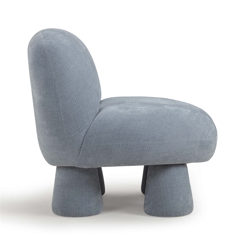 Pemberly Row Contemporary Blue Upcycled Chenille Accent Chair