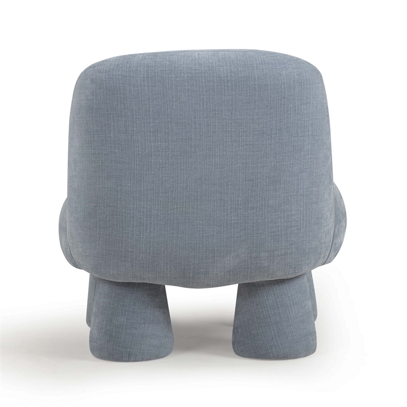 Pemberly Row Contemporary Blue Upcycled Chenille Accent Chair