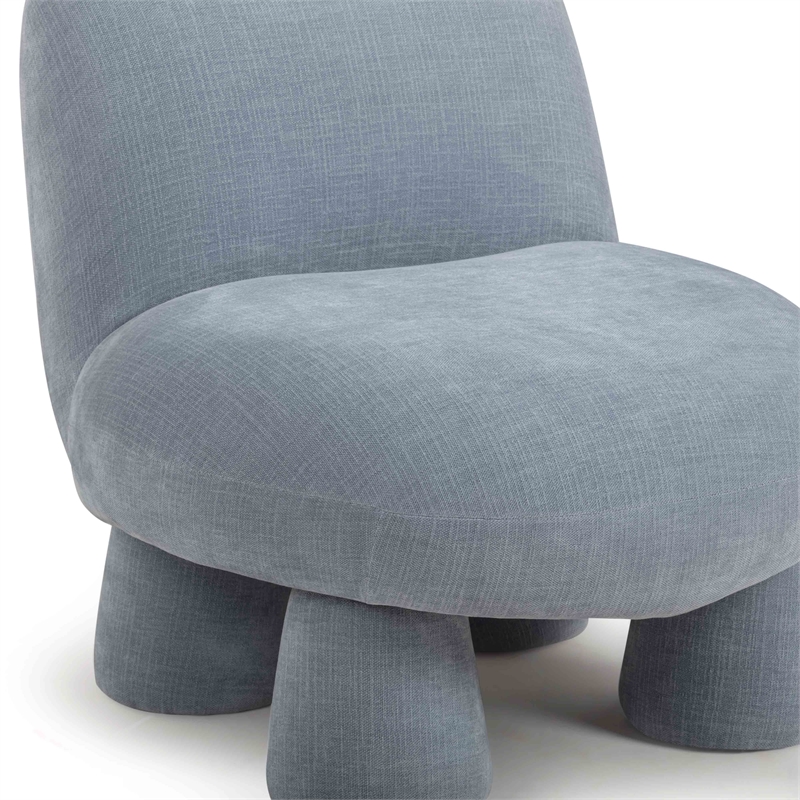 Pemberly Row Contemporary Blue Upcycled Chenille Accent Chair