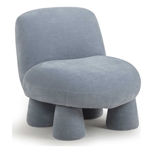 Pemberly Row Contemporary Blue Upcycled Chenille Accent Chair