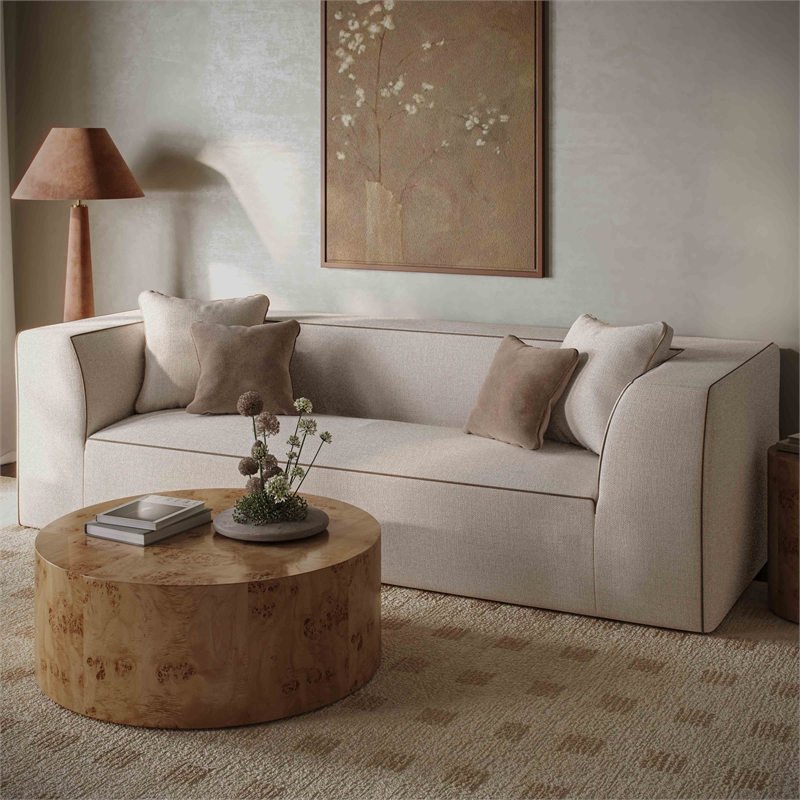 Pemberly Row Contemporary Natural Hand-Tufted Large 8' x 10' Floor Rug
