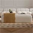 Pemberly Row Cream Performance Basketweave Ottoman with Bridge Table