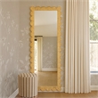Pemberly Row Contemporary Accent Long Natural Rattan Wall Mirror