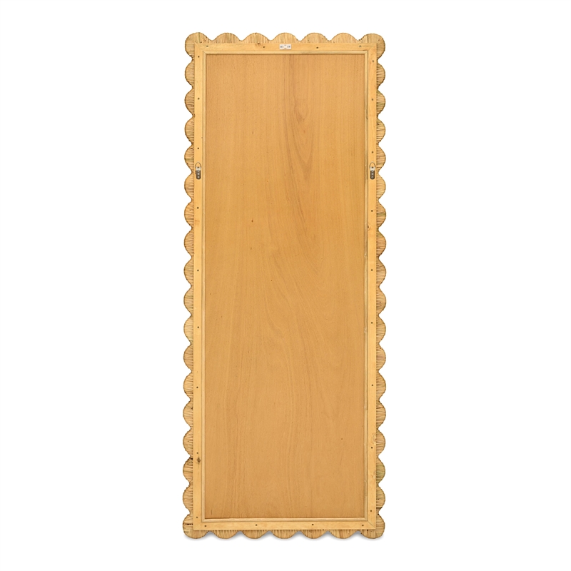 Pemberly Row Contemporary Accent Long Natural Rattan Wall Mirror