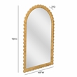 Pemberly Row Contemporary Jumbo Natural Rattan Arched Wall Mirror