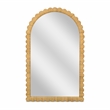 Pemberly Row Contemporary Jumbo Natural Rattan Arched Wall Mirror