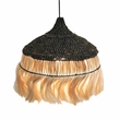 Pemberly Row Contemporary Natural and Black Upcycled Abaca Pendant Lamp