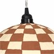 Pemberly Row Contemporary White and Terracotta Cotton Mache Pendant Lamp
