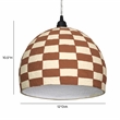 Pemberly Row Contemporary White and Terracotta Cotton Mache Pendant Lamp