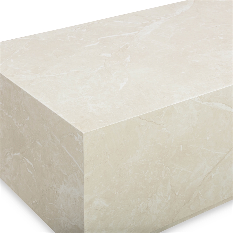 Pemberly Row Contemporary Accent Cream Travertine Coffee Table