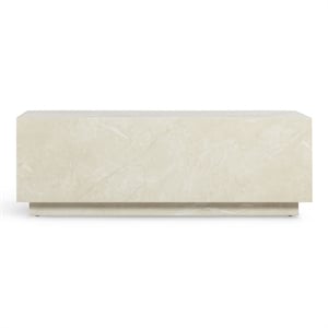 Pemberly Row Contemporary Accent Cream Travertine Coffee Table