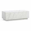 Pemberly Row Contemporary Accent White Finish Marble Coffee Table