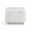 Pemberly Row Contemporary Accent White Finish Marble Coffee Table
