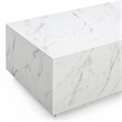 Pemberly Row Contemporary Accent White Finish Marble Coffee Table