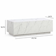 Pemberly Row Contemporary Accent White Finish Marble Coffee Table