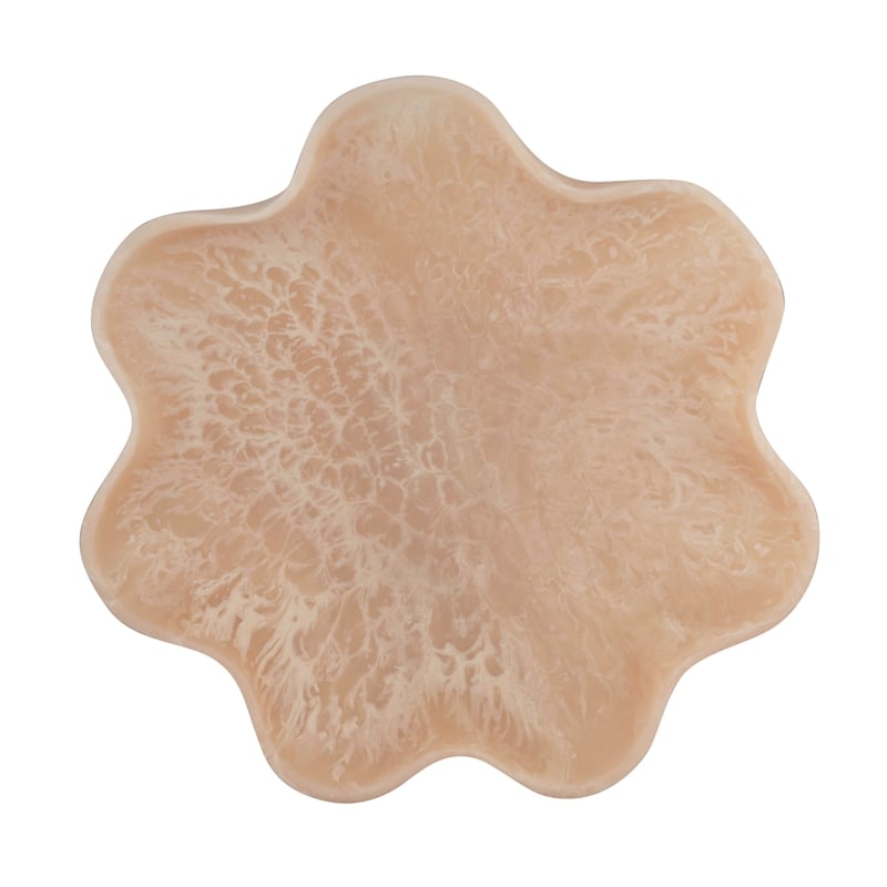 Pemberly Row Contemporary Accent Grapefruit Pink Resin Star Tray