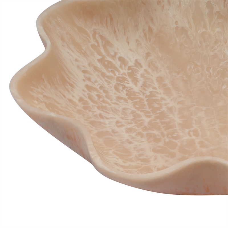 Pemberly Row Contemporary Accent Grapefruit Pink Resin Star Tray