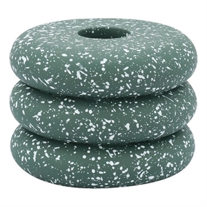 Pemberly Row Contemporary Speckled Green Stacked Candleholder