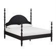 Pemberly Row Contemporary Accent Black Ash Finish King Bed with Slats