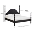 Pemberly Row Contemporary Accent Black Ash Finish King Bed with Slats