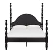 Pemberly Row Contemporary Accent Black Ash Finish Queen Bed with Slats