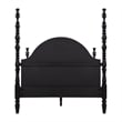 Pemberly Row Contemporary Accent Black Ash Finish Queen Bed with Slats